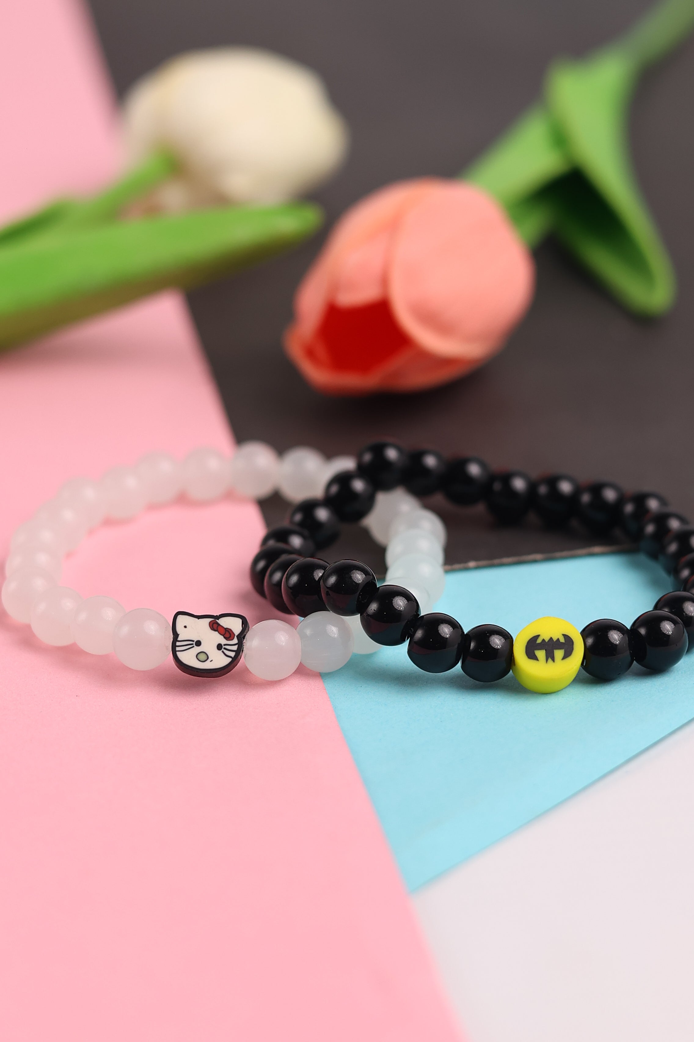 BEADED BATMAN & HELLO-KITTY BRACELETS FOR COUPLE