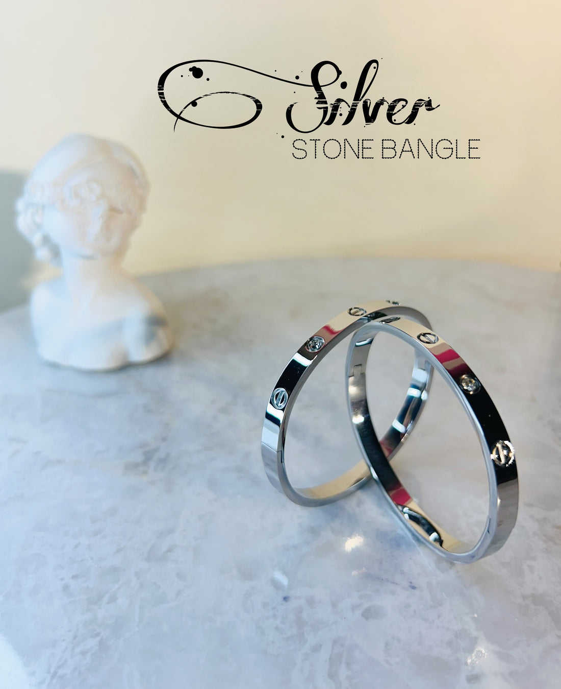 SILVER STONE BANGLE