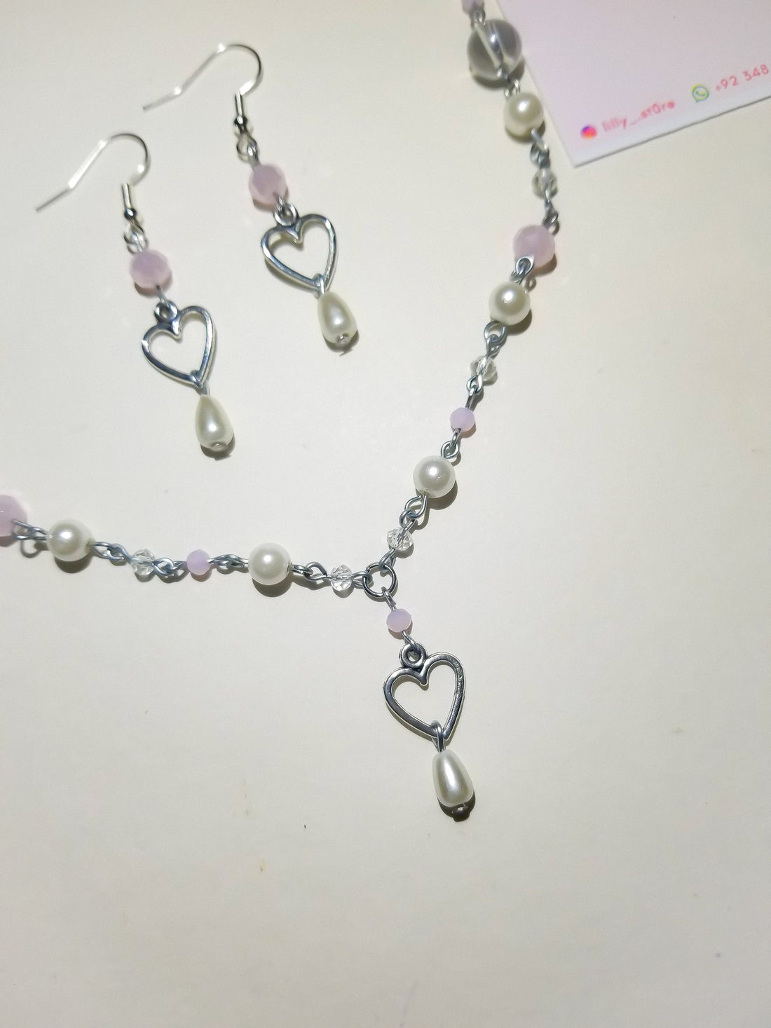 HEART DROP NECKLACE & EARRINGS SET