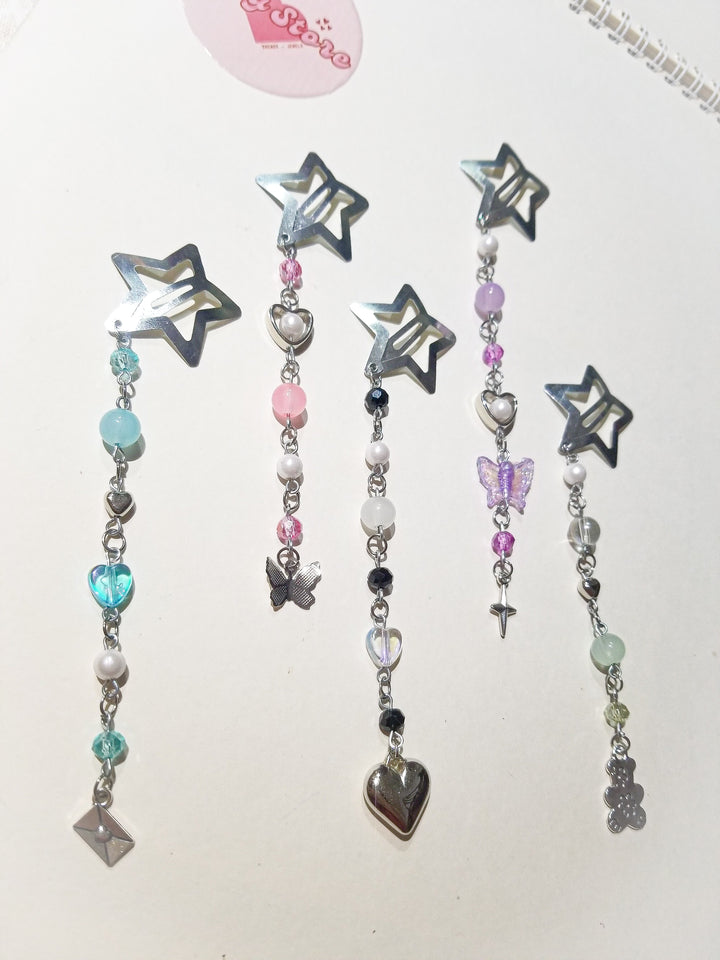 STAR BEADED HAIR CLIPS