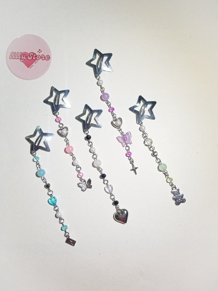 STAR BEADED HAIR CLIPS