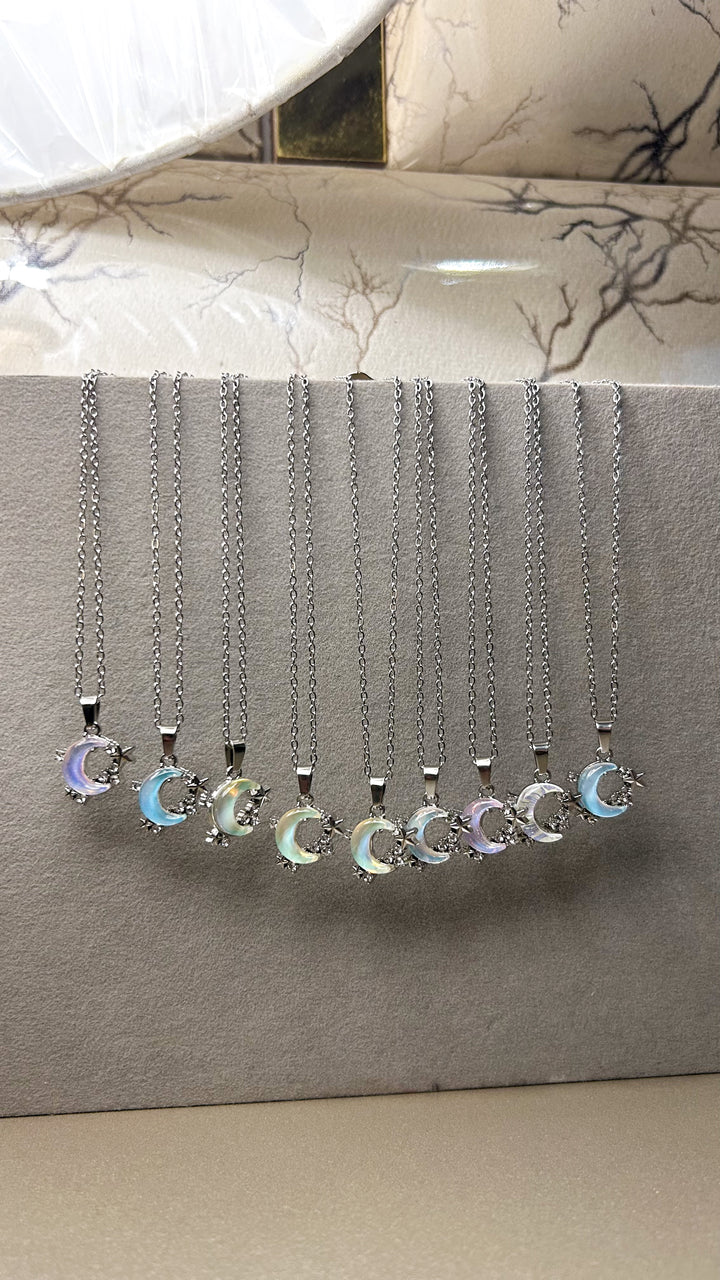 Moonlight Aura Crescent Necklace 🌙✨