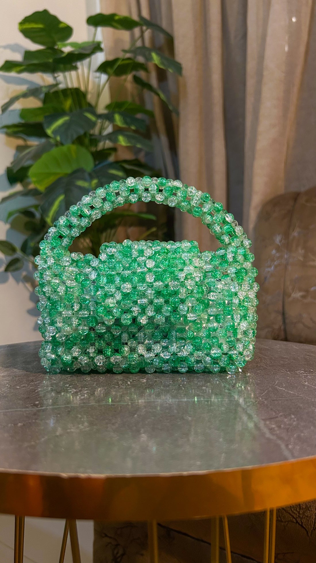 Emerald Aura Mini Beaded Bag 💚✨