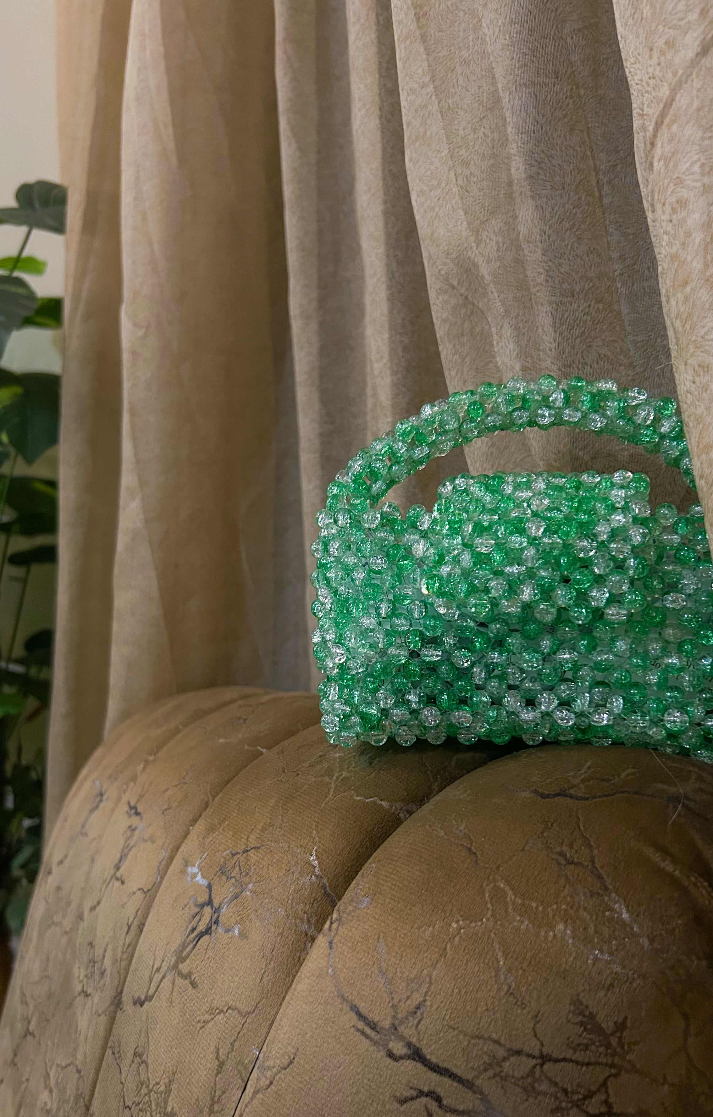 Emerald Aura Mini Beaded Bag 💚✨