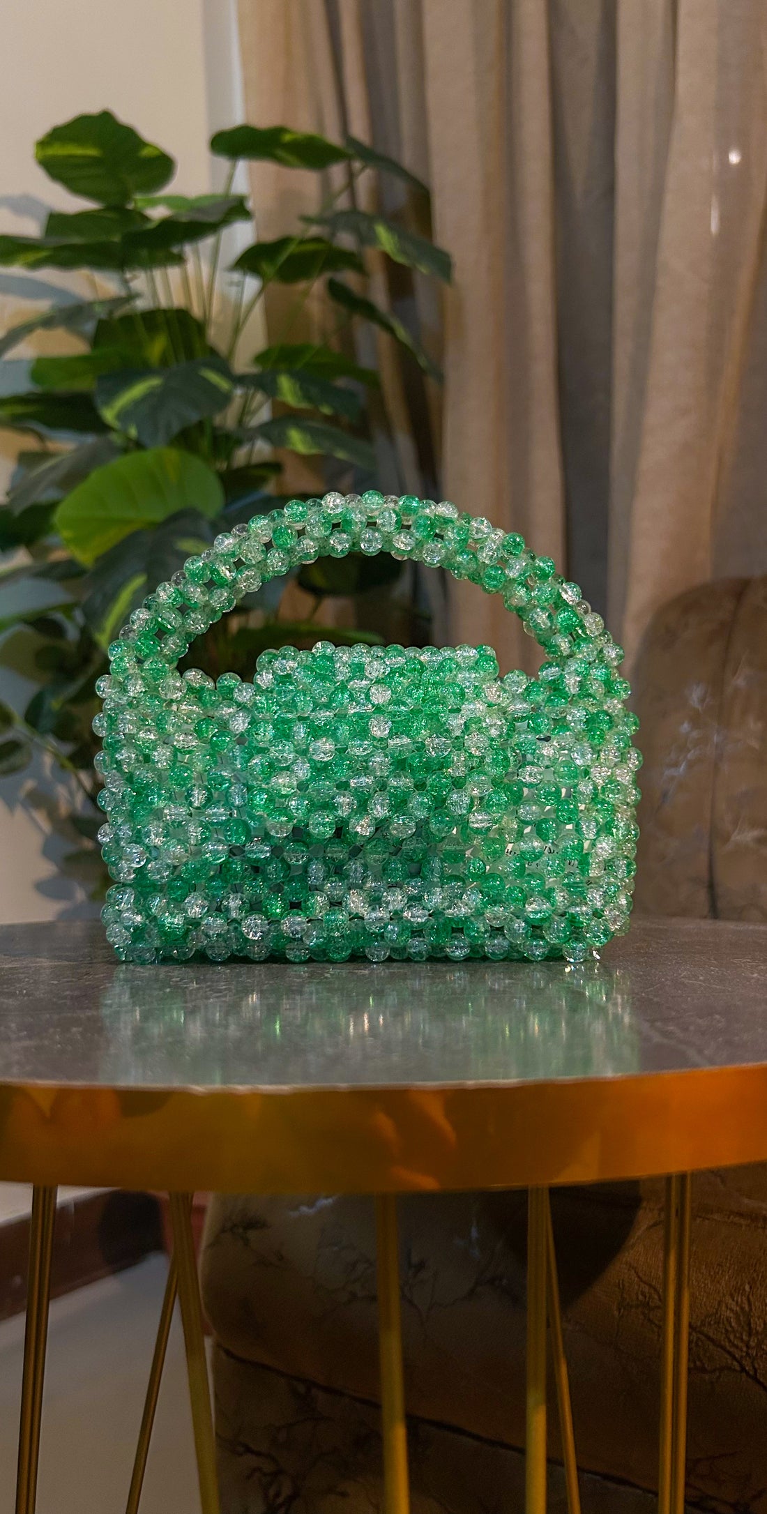Emerald Aura Mini Beaded Bag 💚✨