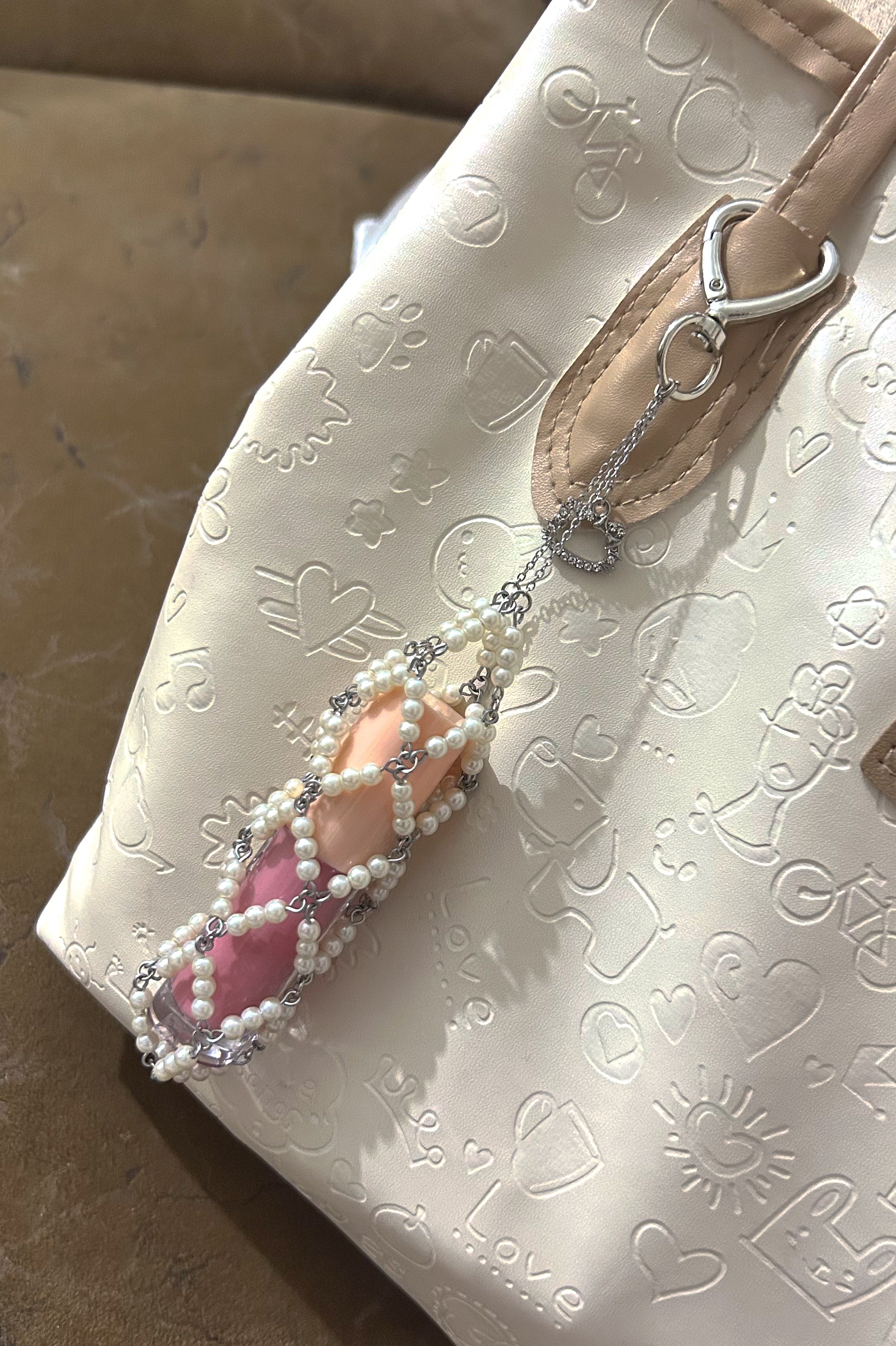 ✨ Pearl Lip Gloss Holder Keychain ✨