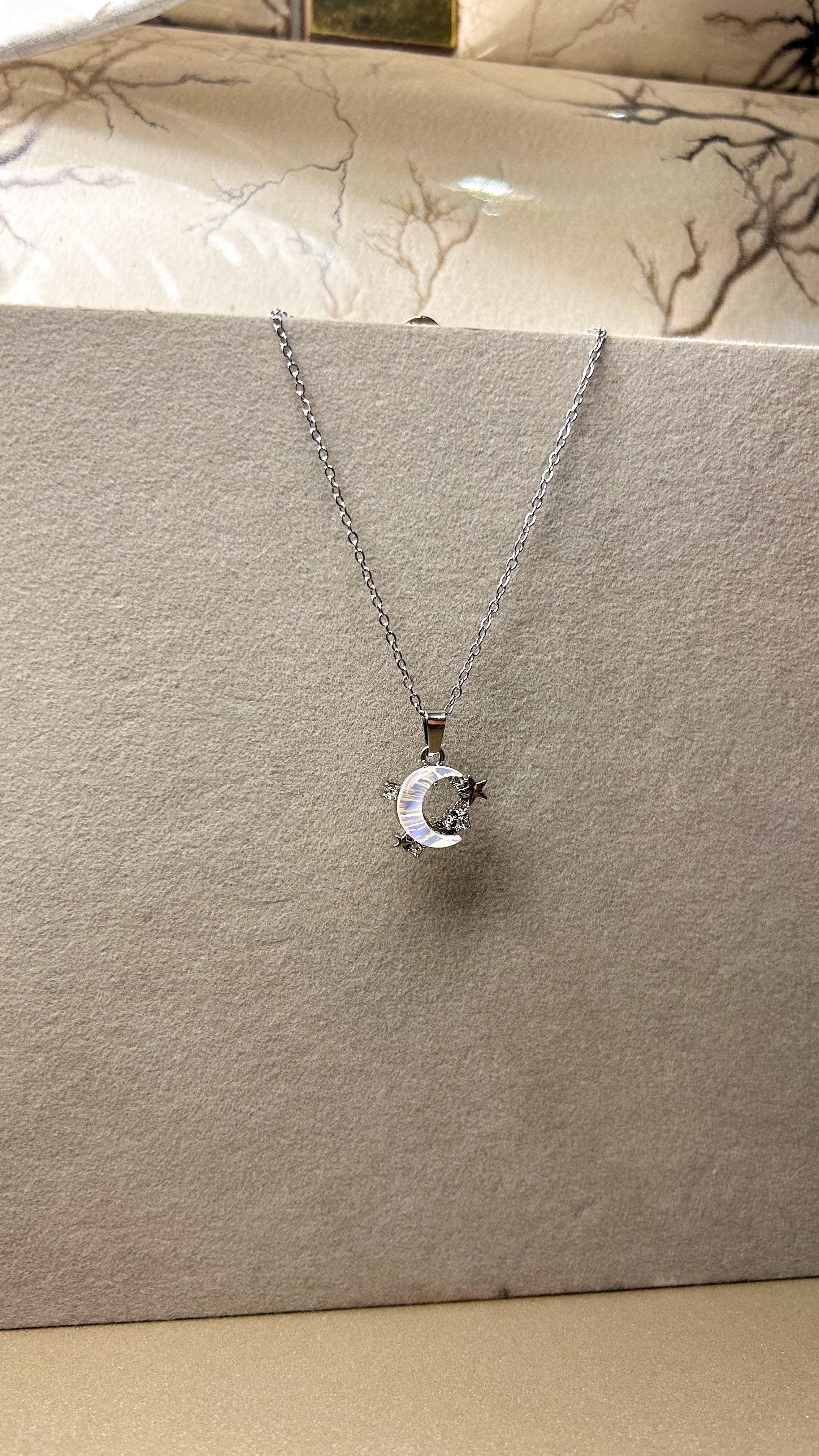 Moonlight Aura Crescent Necklace 🌙✨