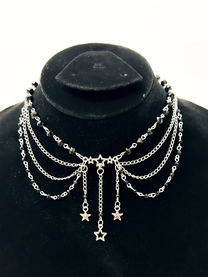 LAYERED SILVER STAR NECKLACE