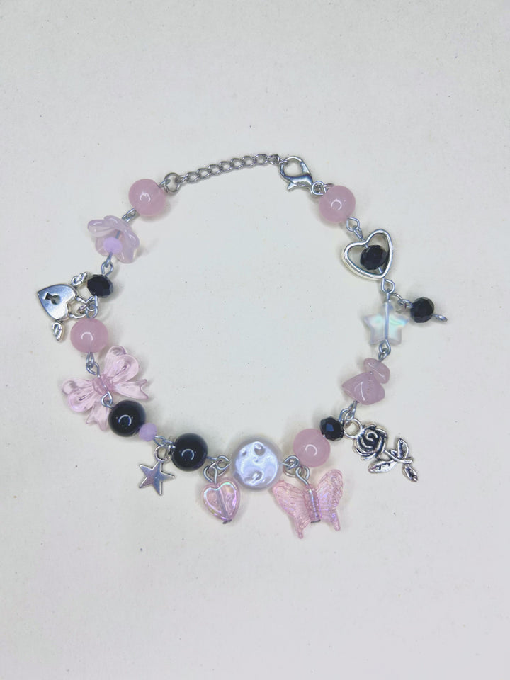 PINK & BLACK BUTTERFLY BRACELET