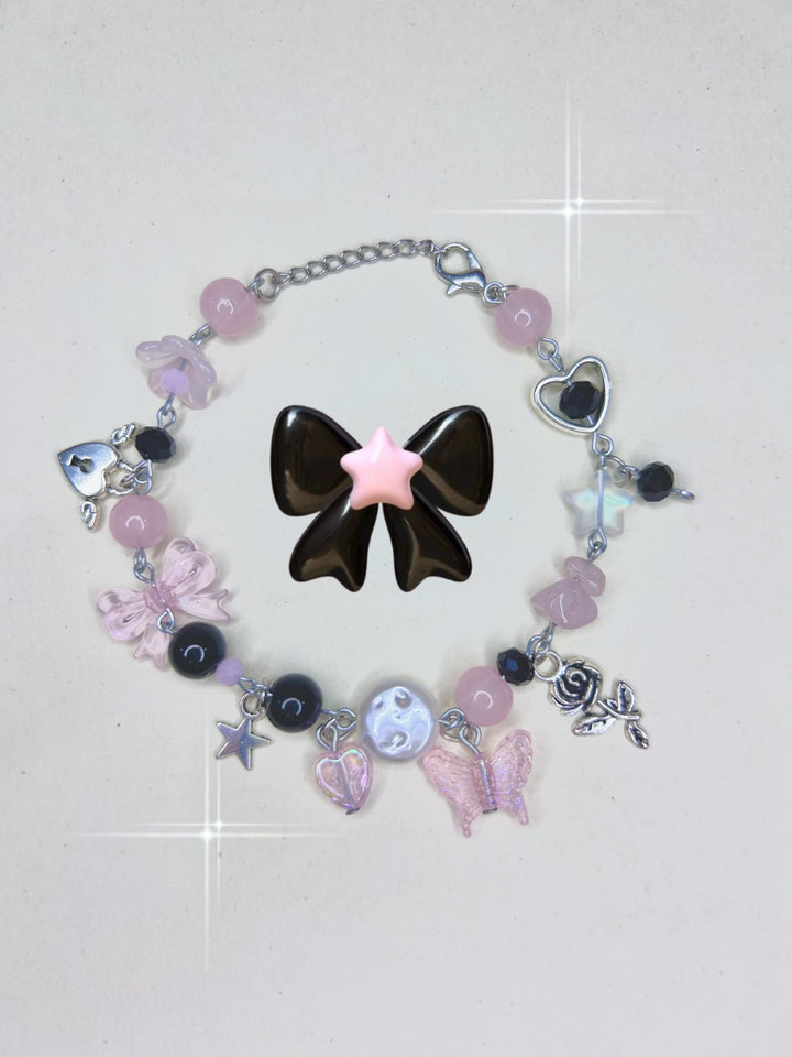 PINK & BLACK BUTTERFLY BRACELET