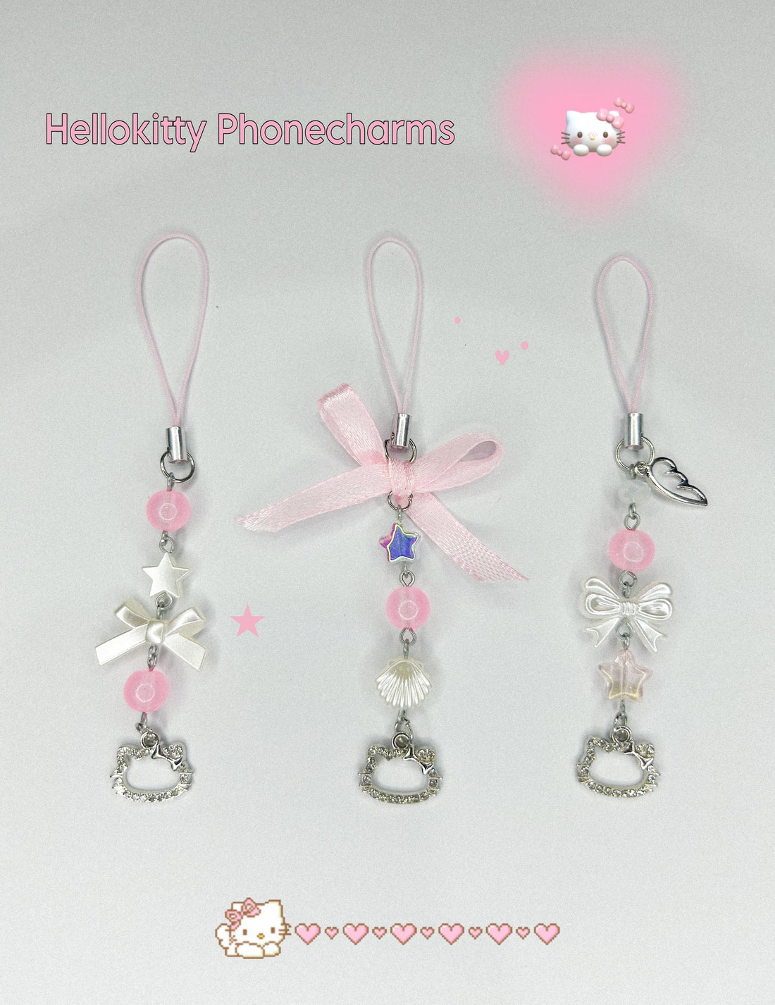 HELLOKITTY PHONE CHARMS